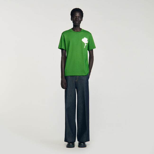 T-Shirt mit Blumen-Patch