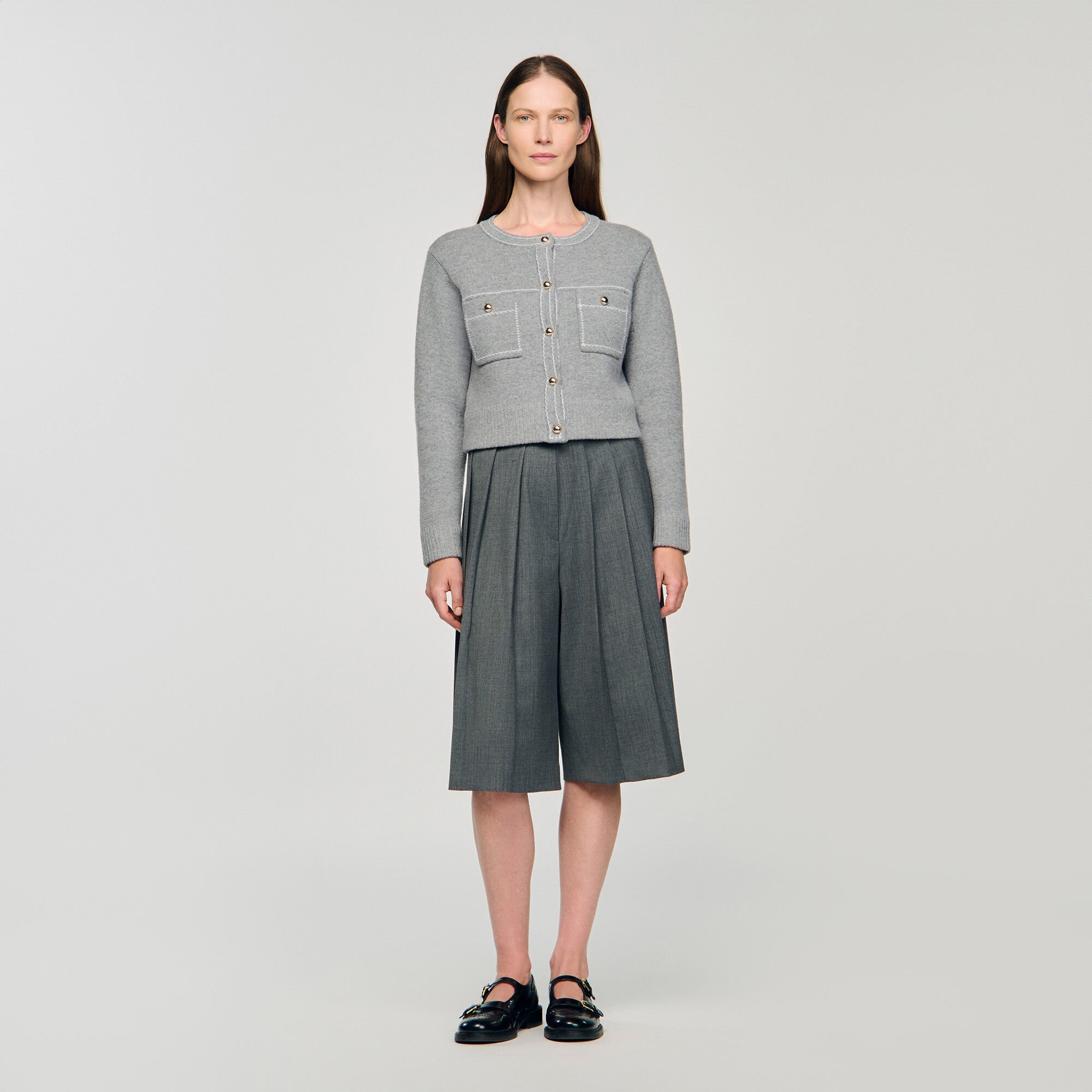 Cardigan mit Kontrastnähten