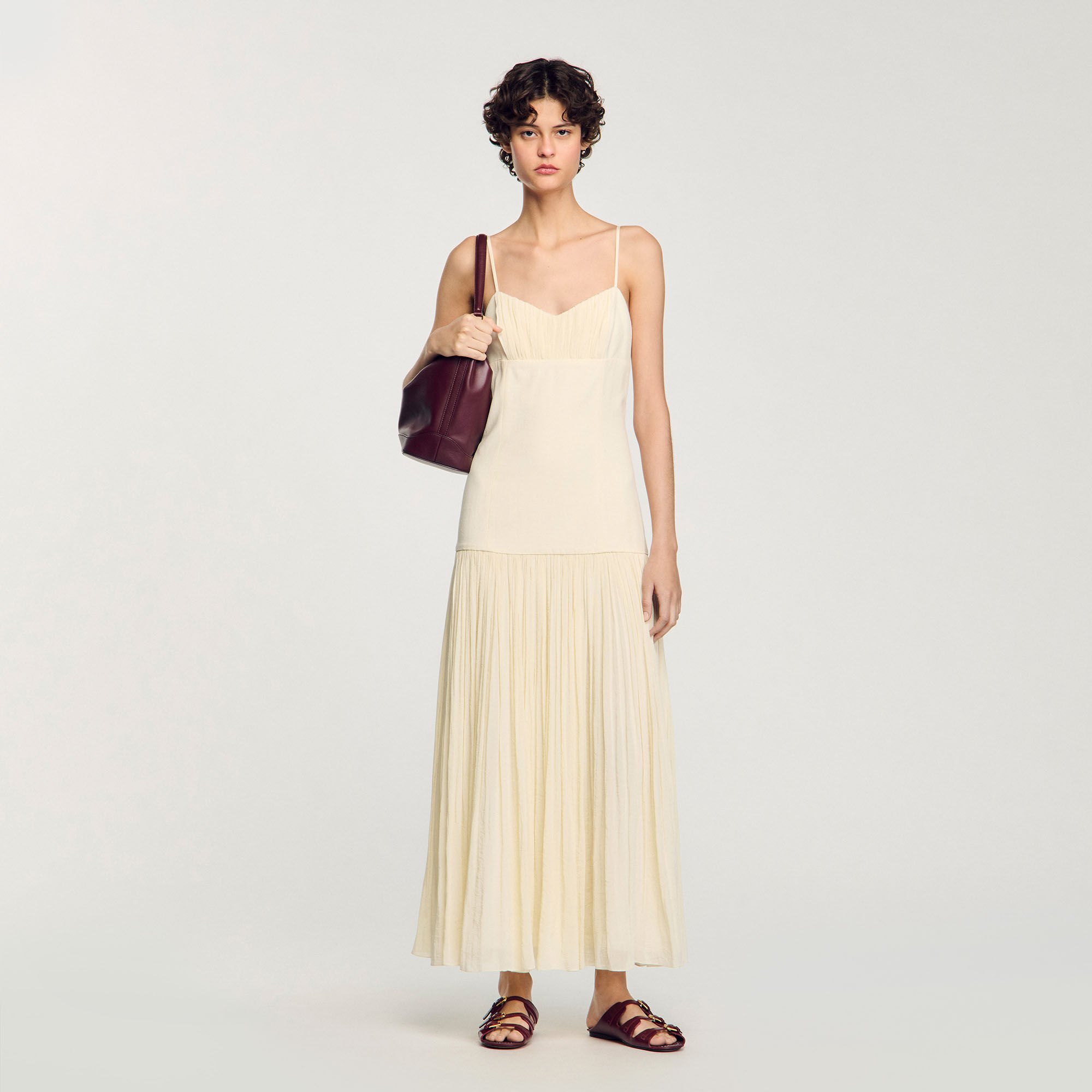 Langes Plisseekleid