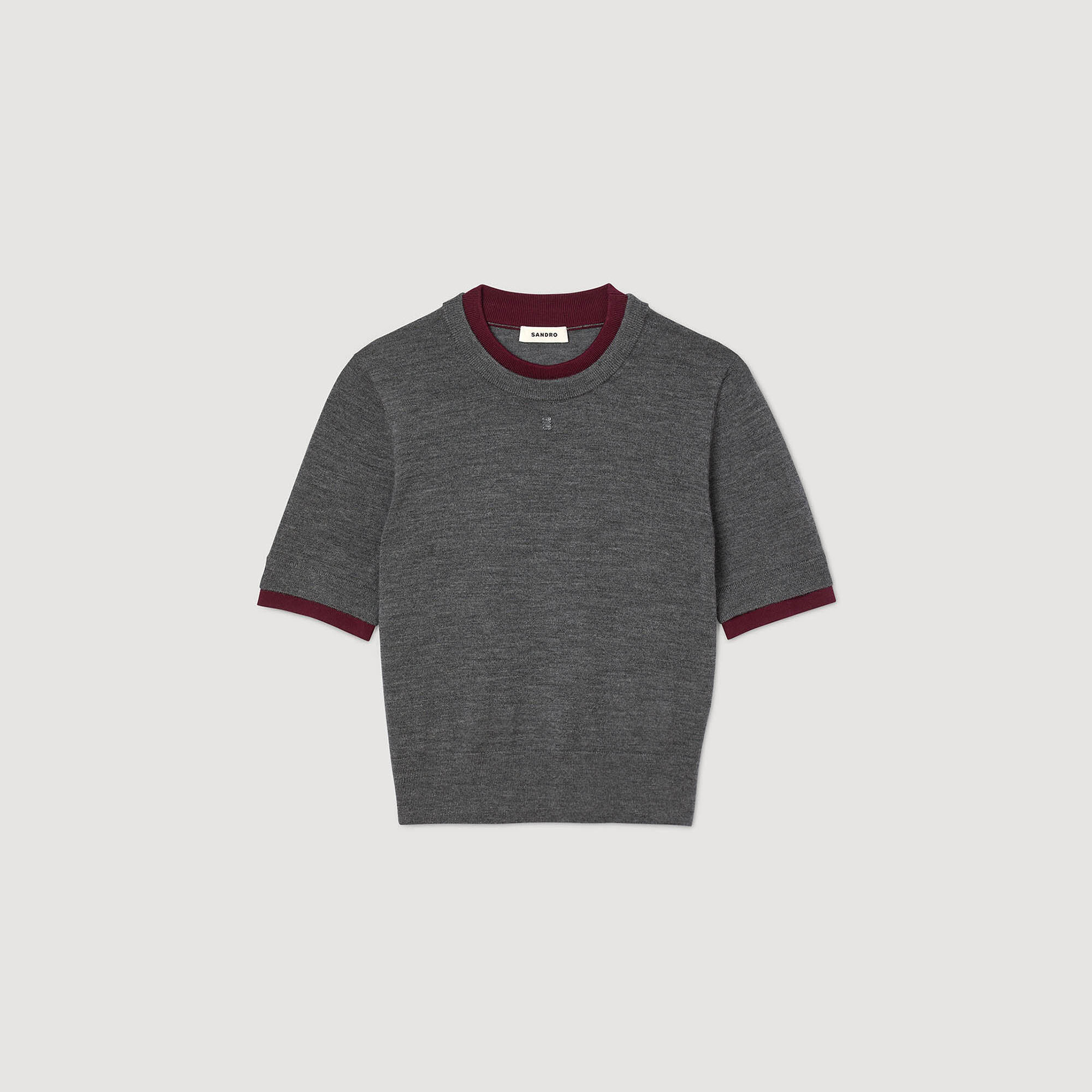 Zweifarbiger kurzer Pullover