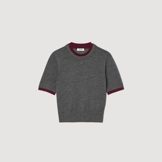 Zweifarbiger kurzer Pullover