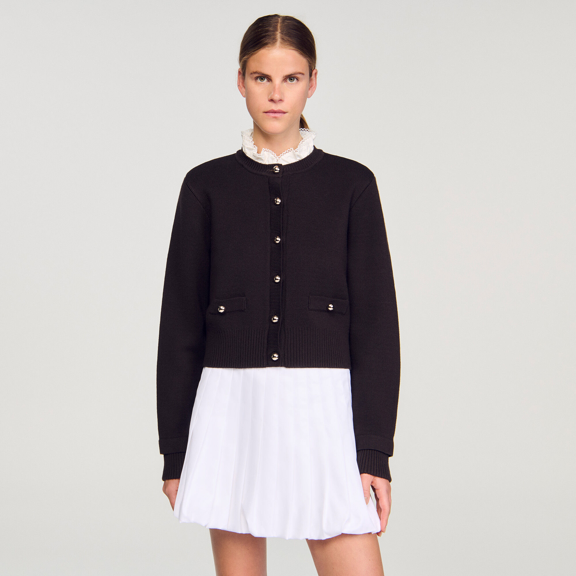 Cardigan mit abnehmbarem Kragen