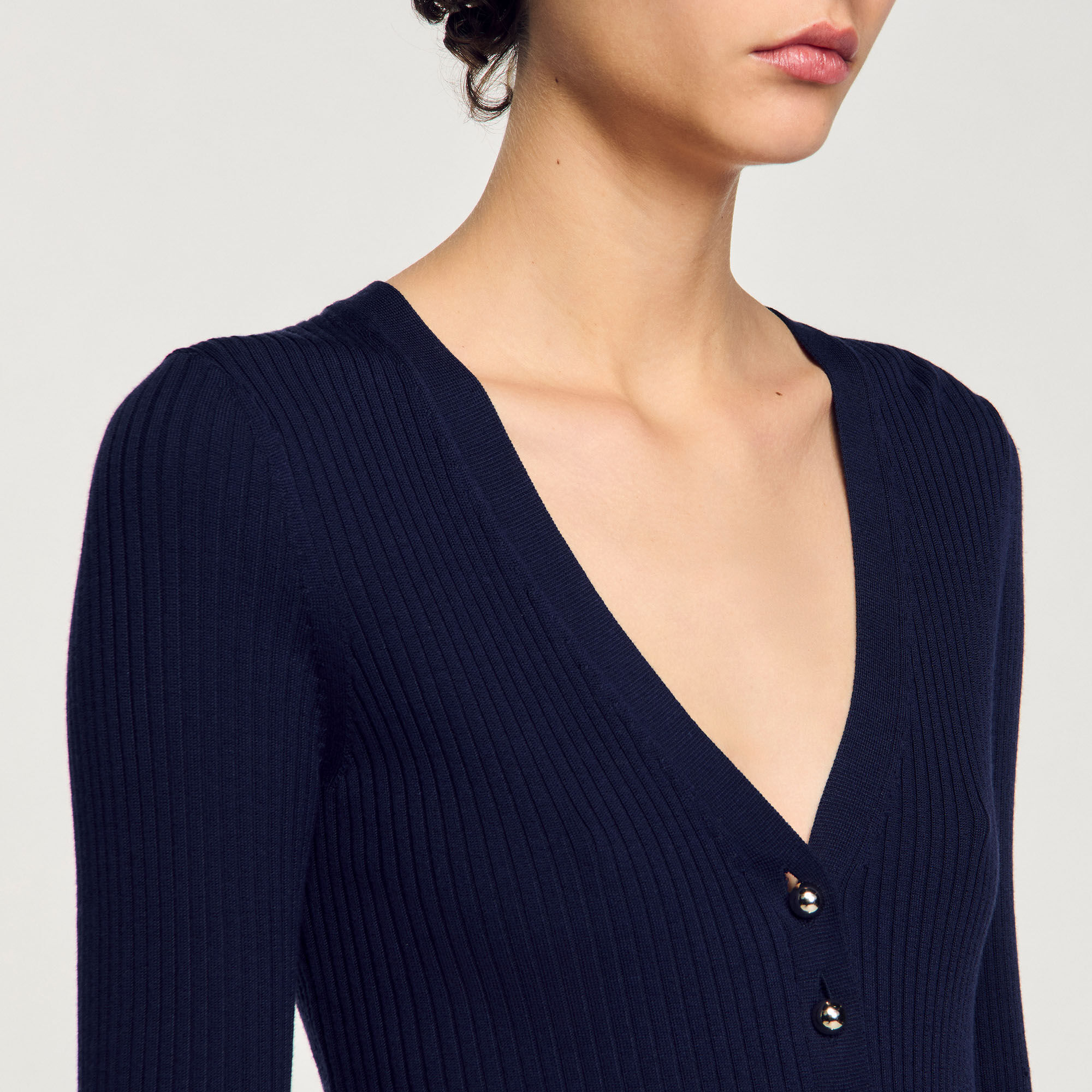 Cardigan aus Rippstrick