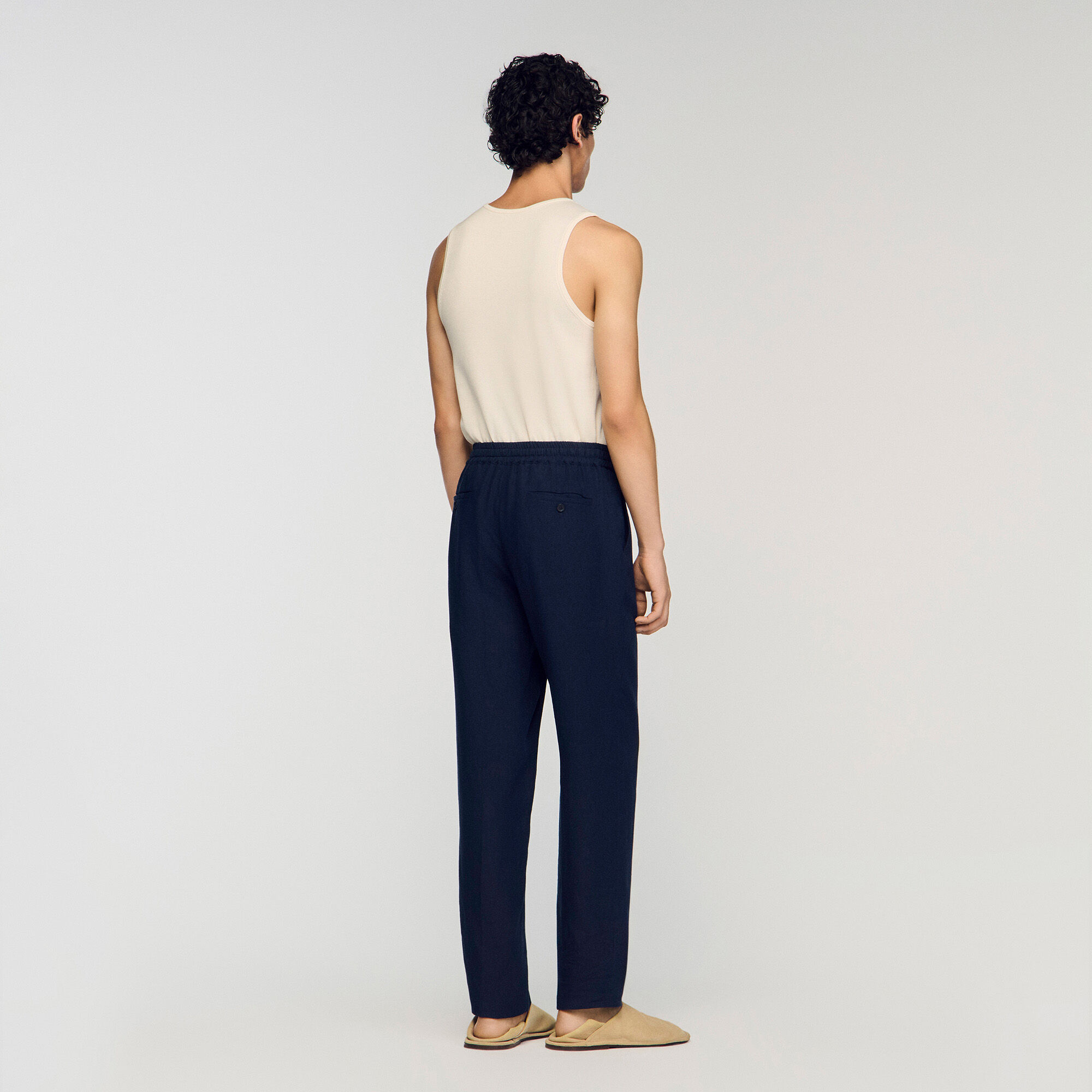 Gerade Leinenhose mit Gummibund