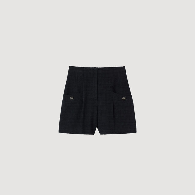 Shorts mit hohem Bund aus Tweed