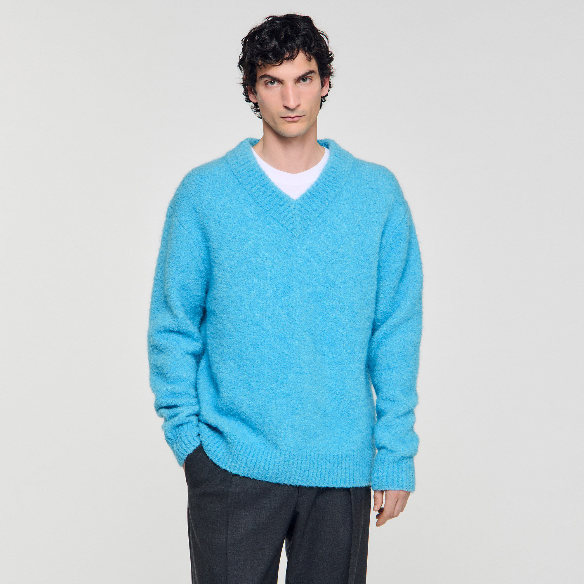 Langarmpullover mit V-Ausschnitt