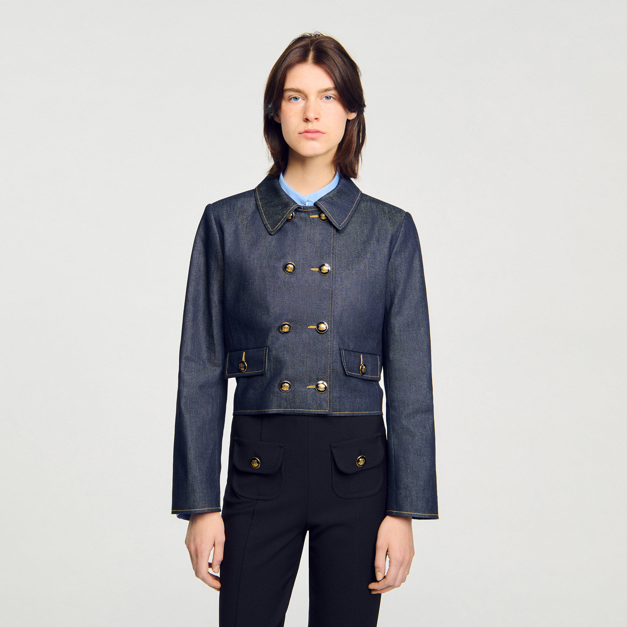 Taillierter Blazer aus Denim