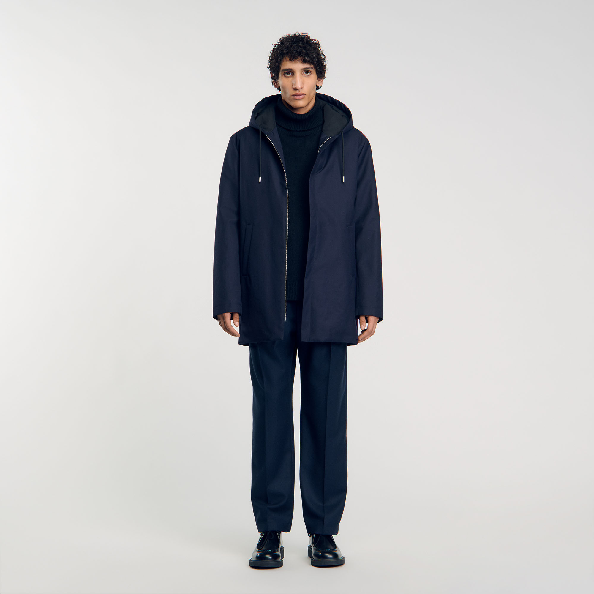 Sandro hooded coat clearance