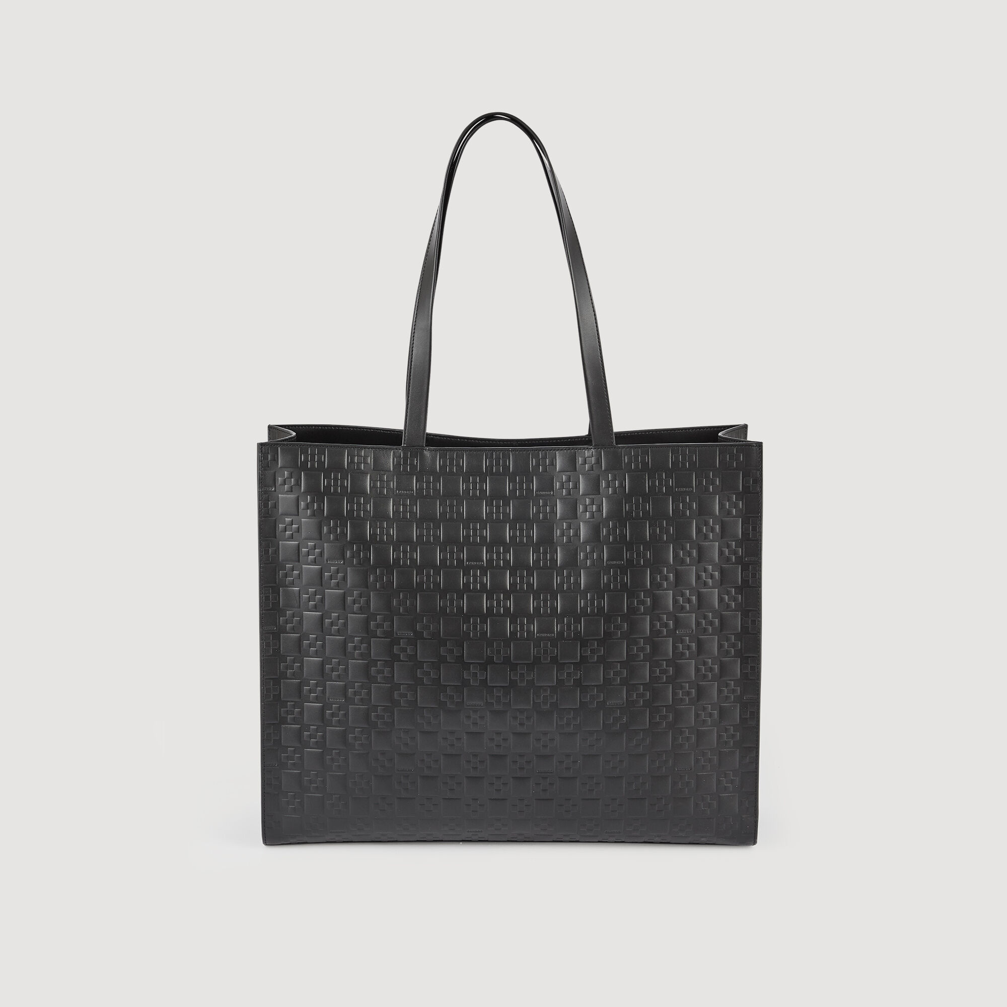 Große Leder-Cabas mit Monogramm-Prägung