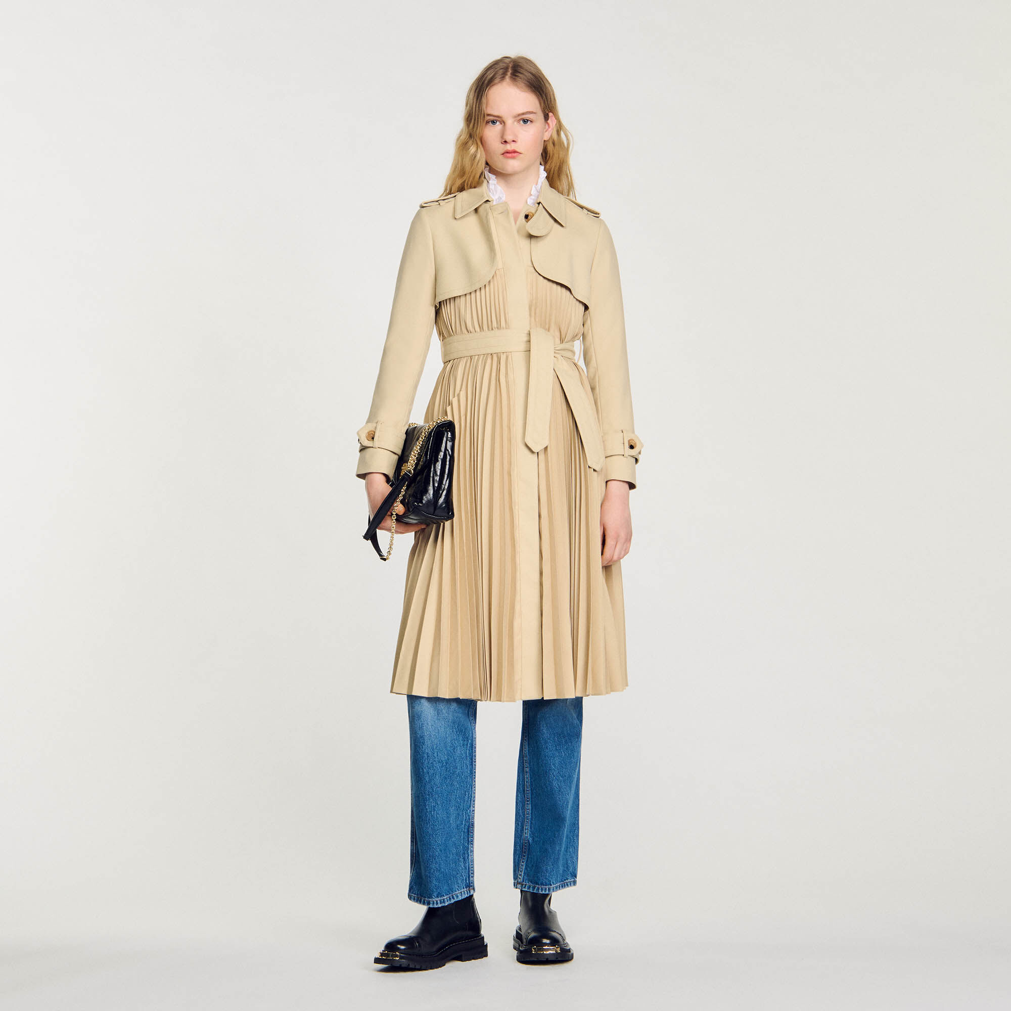 Sandro trench coat womens top