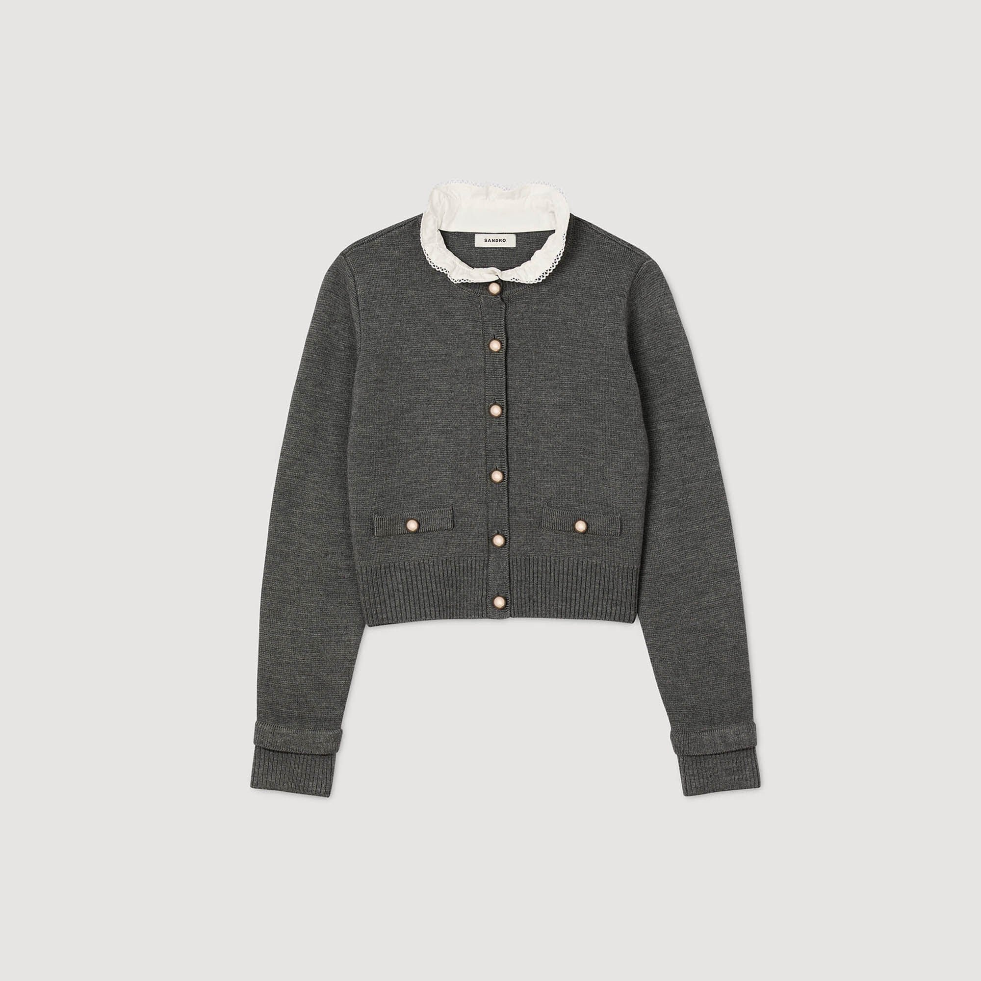 Cardigan mit abnehmbarem Kragen