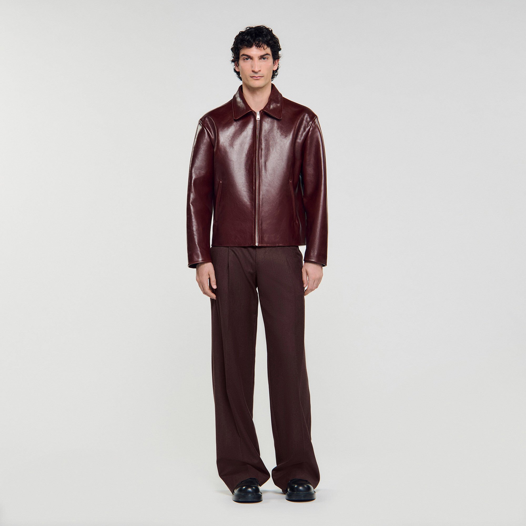 Lederjacke mit Reißverschluss
