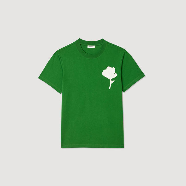 T-Shirt mit Blumen-Patch