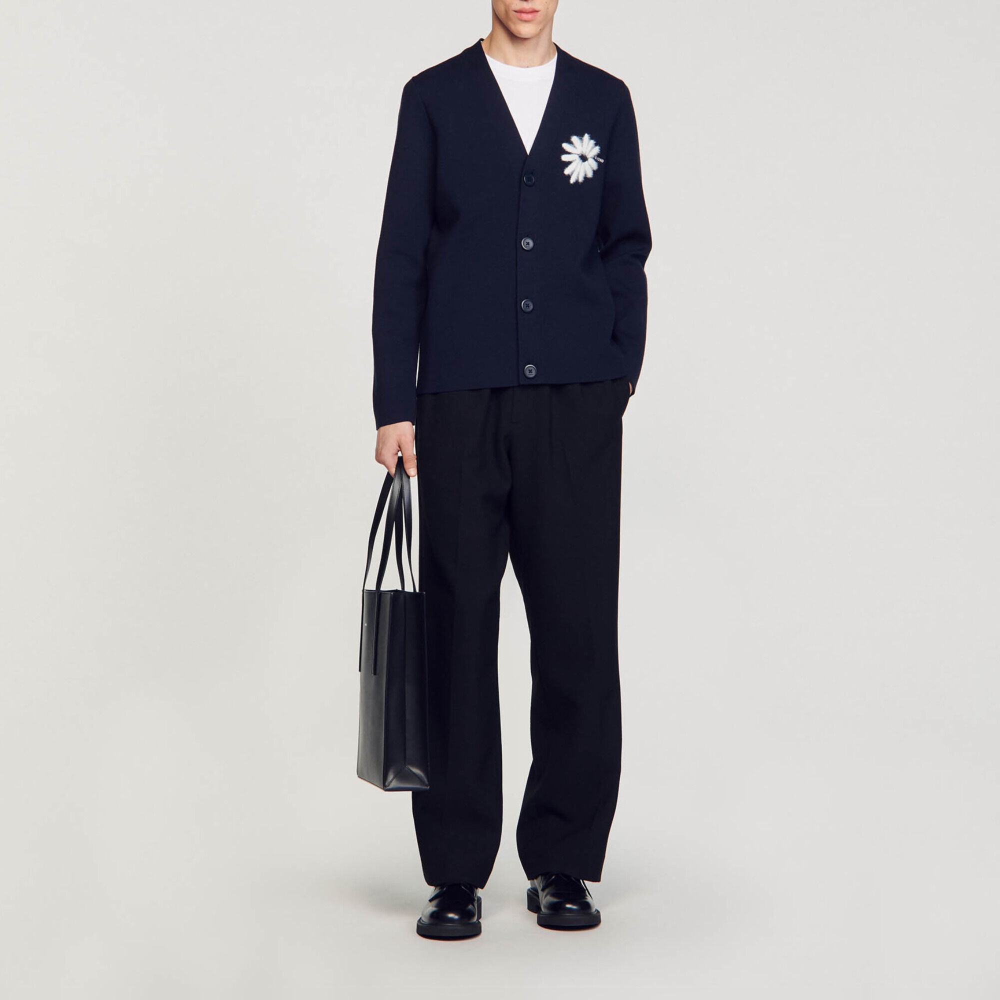 Strickcardigan mit Jacquard-Blumenmotiv