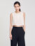 Plisseetop mit Kragen und Strass