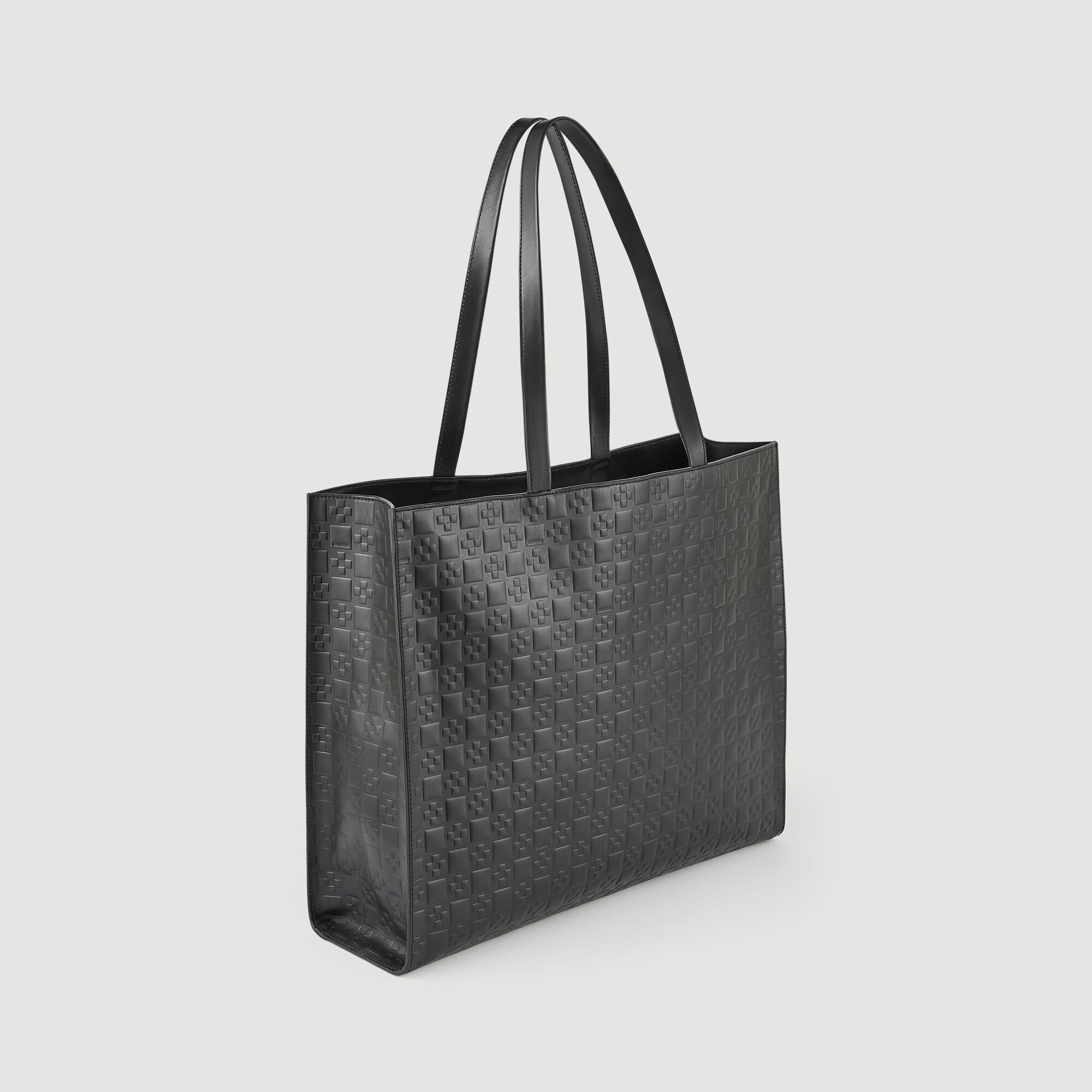 Große Leder-Cabas mit Monogramm-Prägung