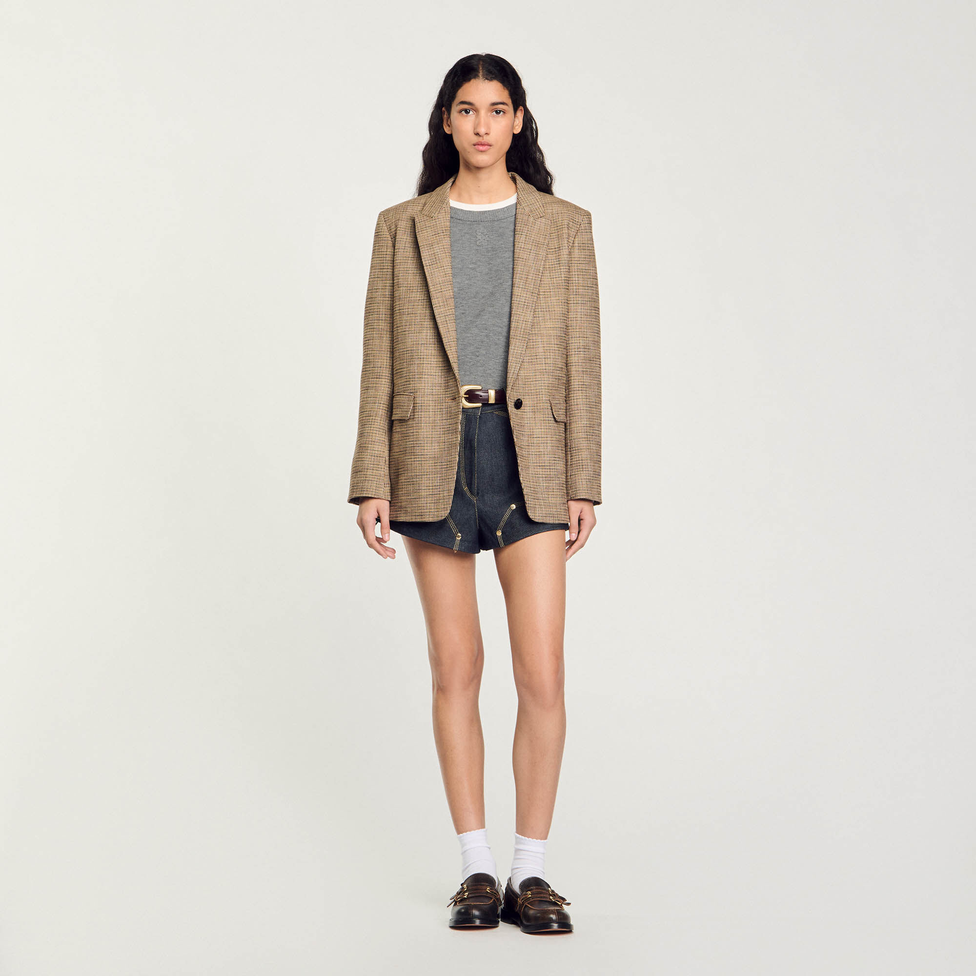Sandro plaid blazer store