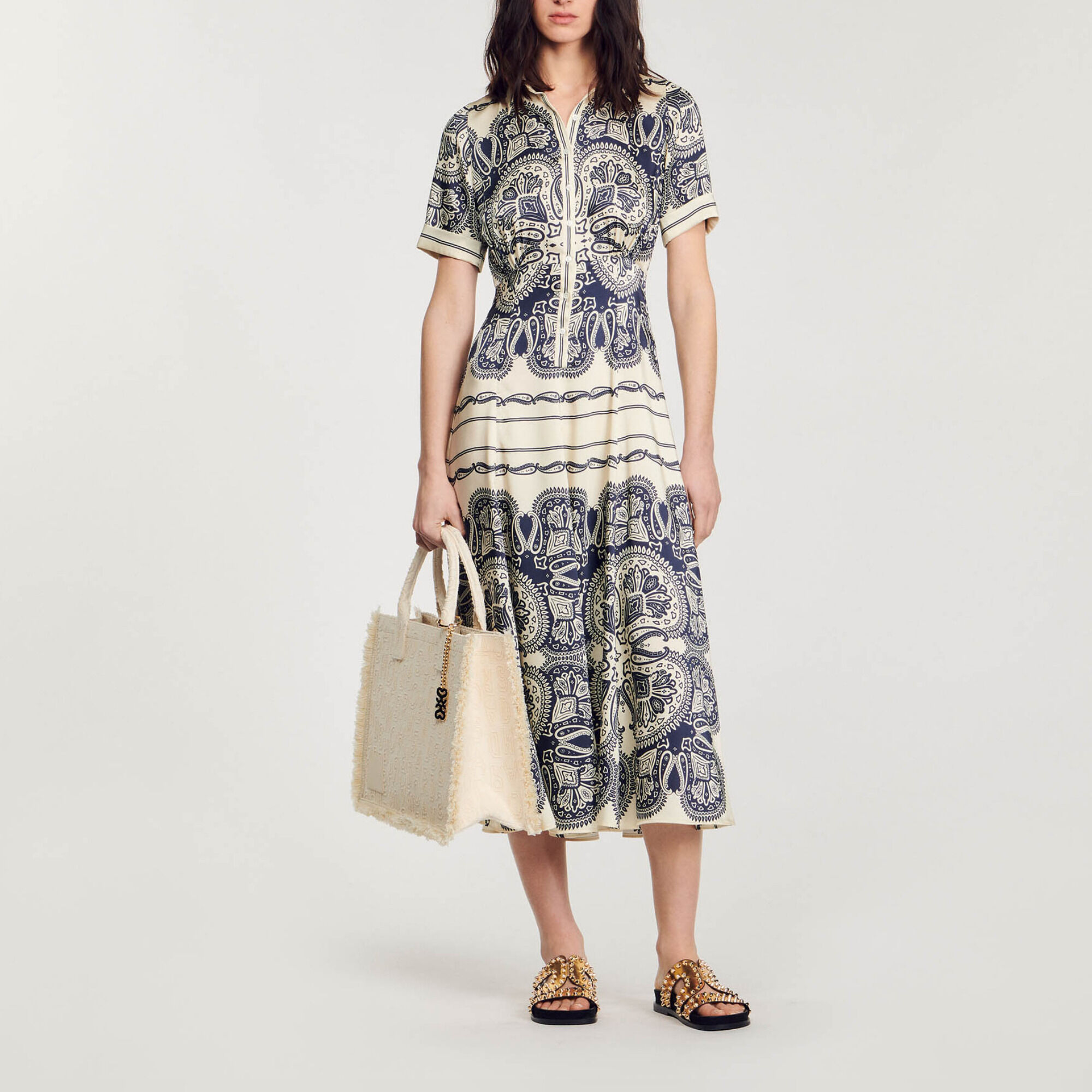 Langes kleid mit print clearance