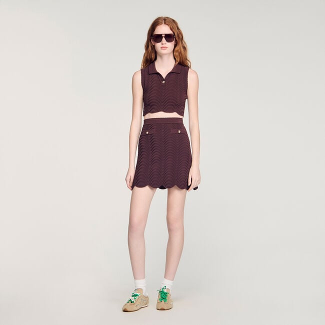 Kurzes Top mit Fantasiemuster