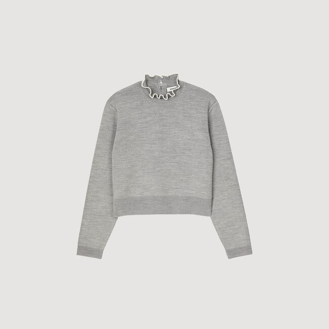 Pullover mit Rüschenkragen