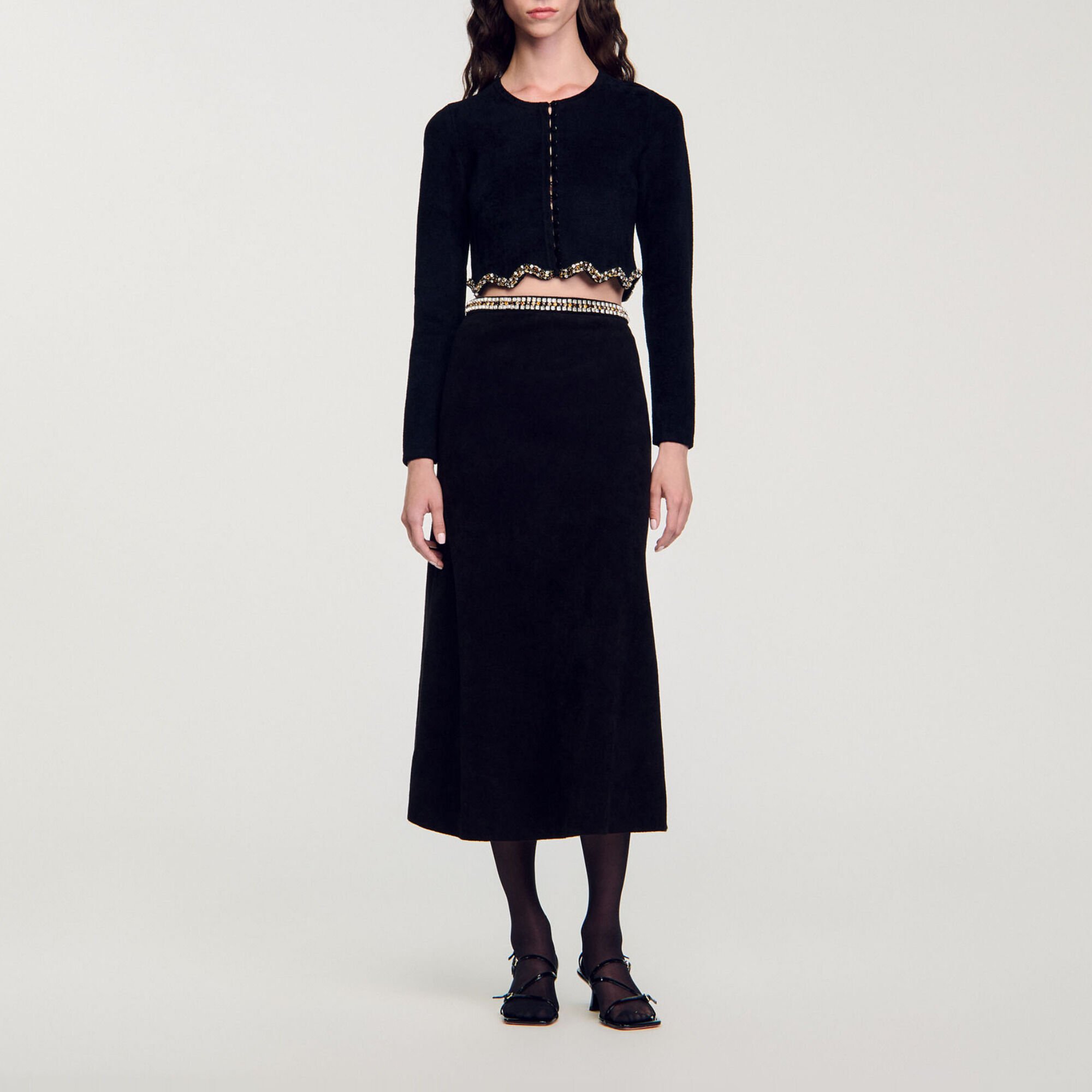 Kurzer Rock mit Strass