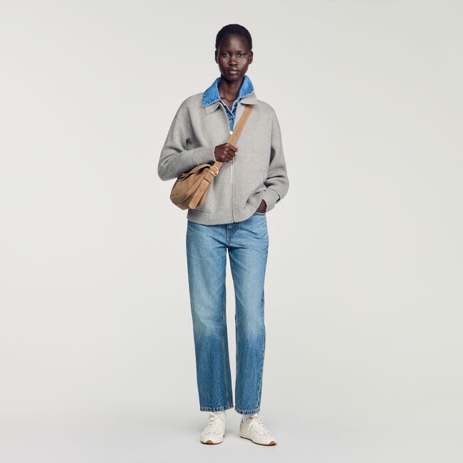 2-in-1-Cardigan mit Rei&szlig;verschluss - Damen | Sandro