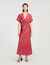 Langes Kleid mit Tuchprint
