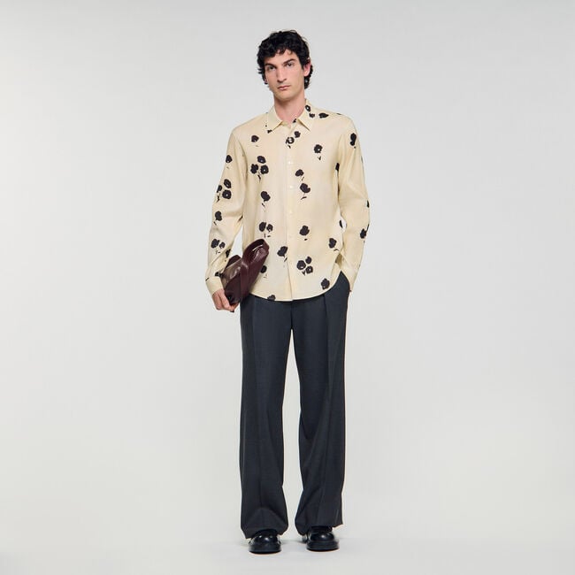 Hemd aus Leinen mit Blumenprint