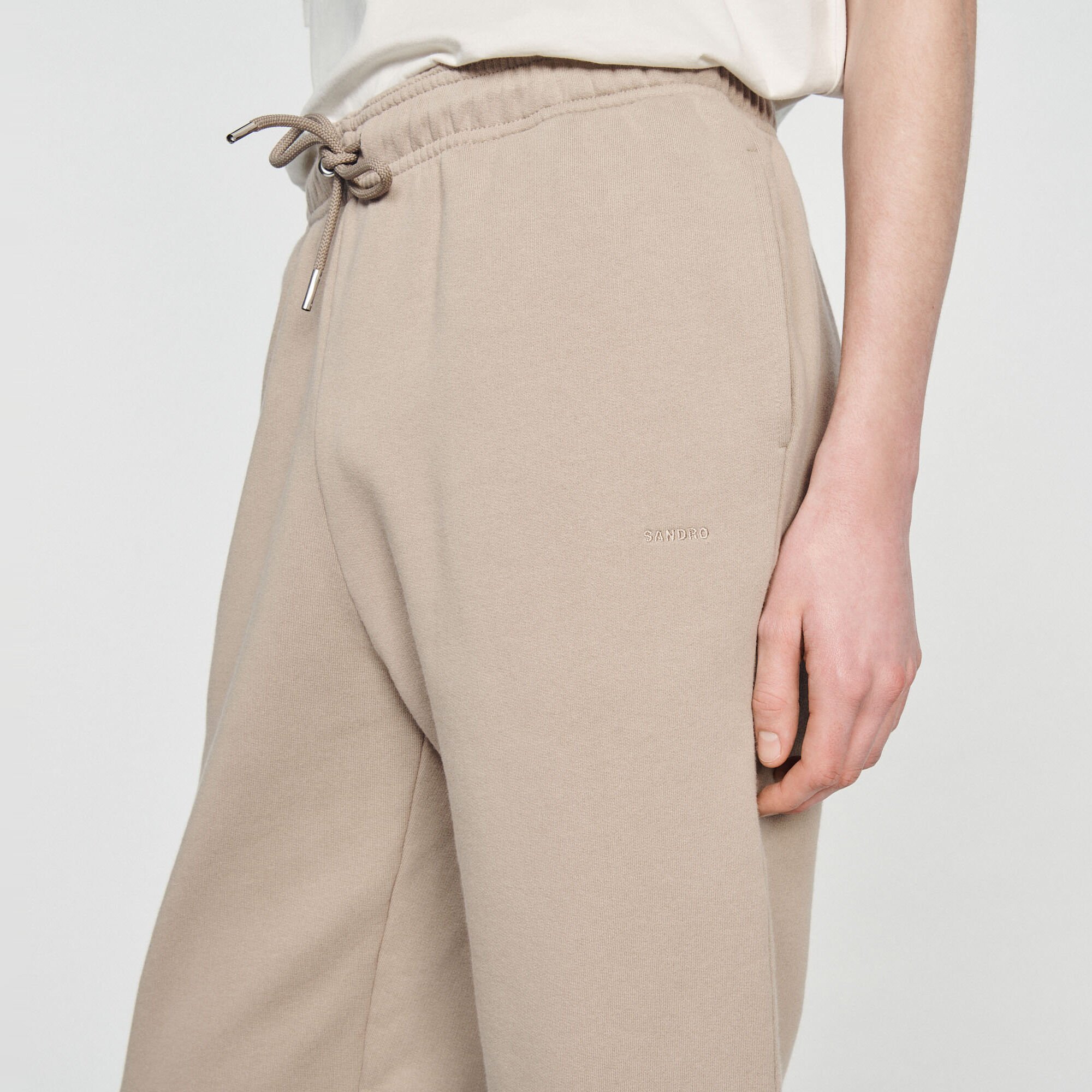 Jogginghose aus Molton mit Stickerei