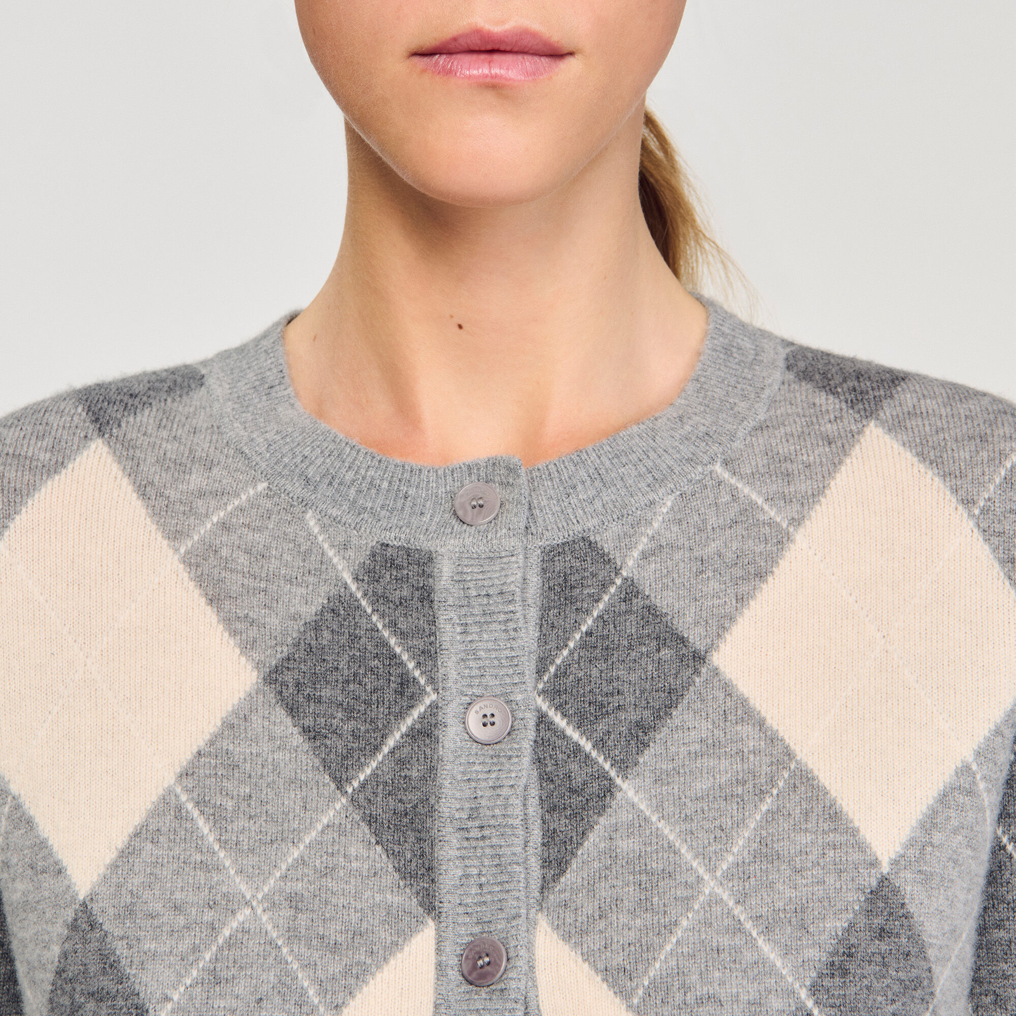 Cardigan mit Rautenmuster