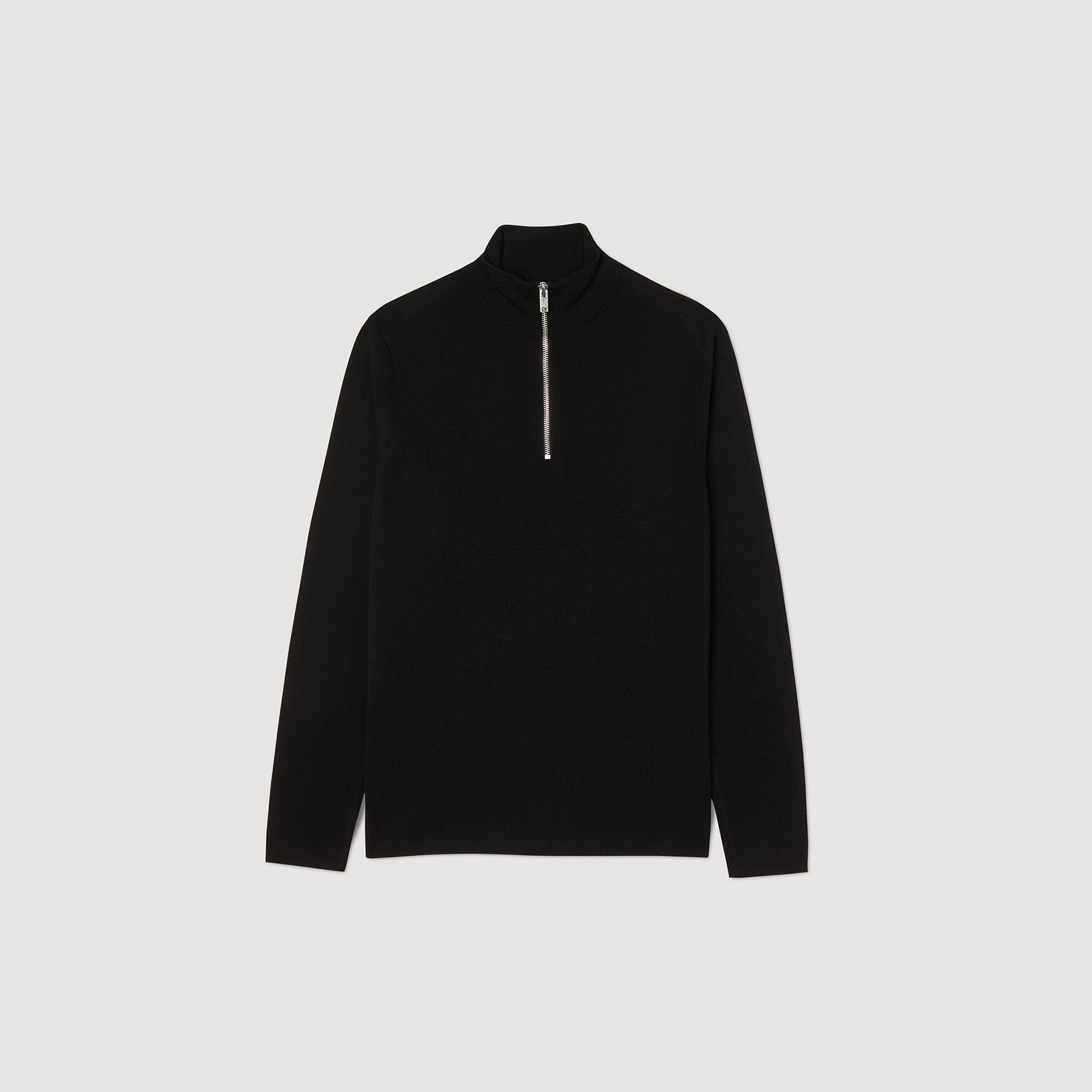 Wollpullover mit Reißverschlusskragen