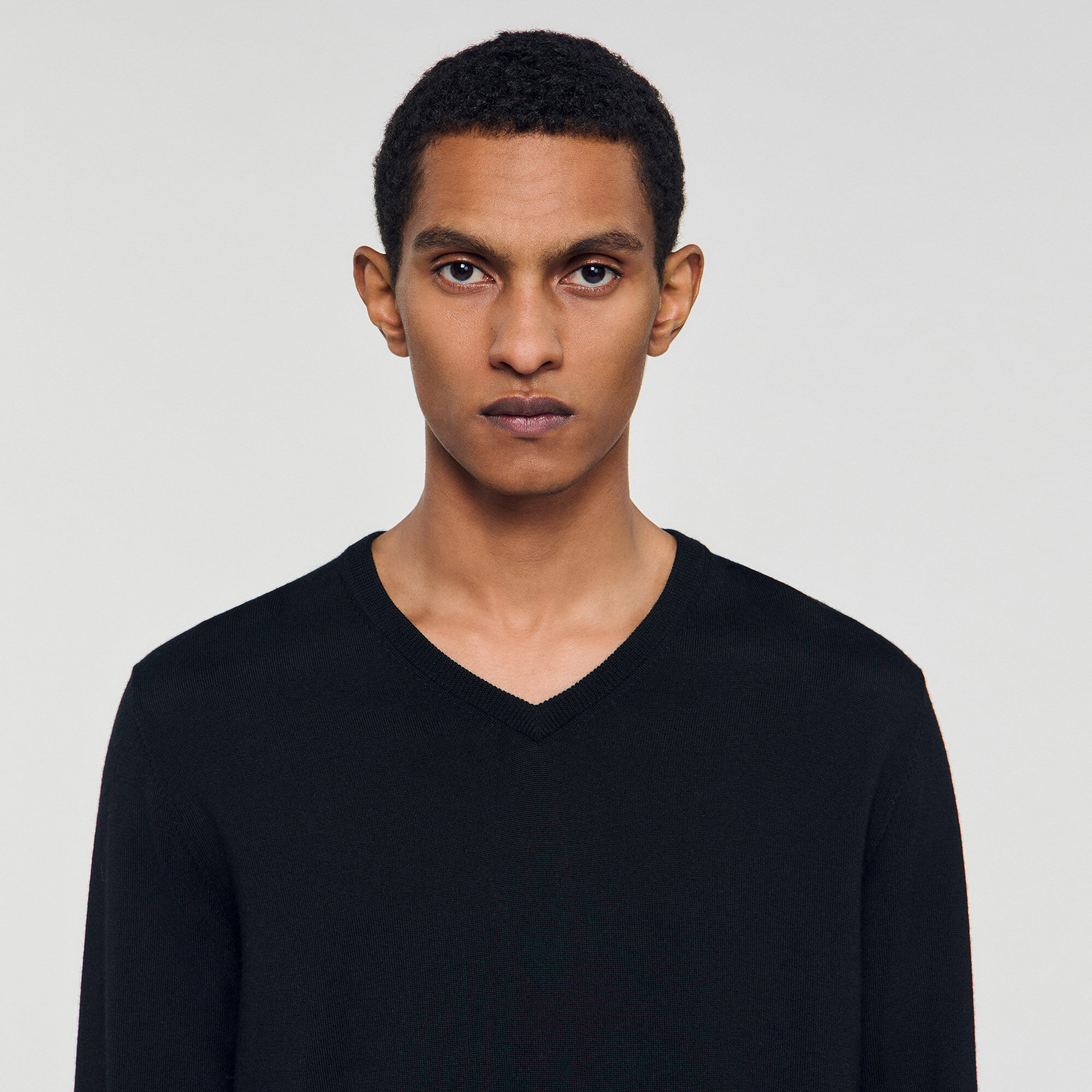 V-Ausschnittpullover aus Wolle