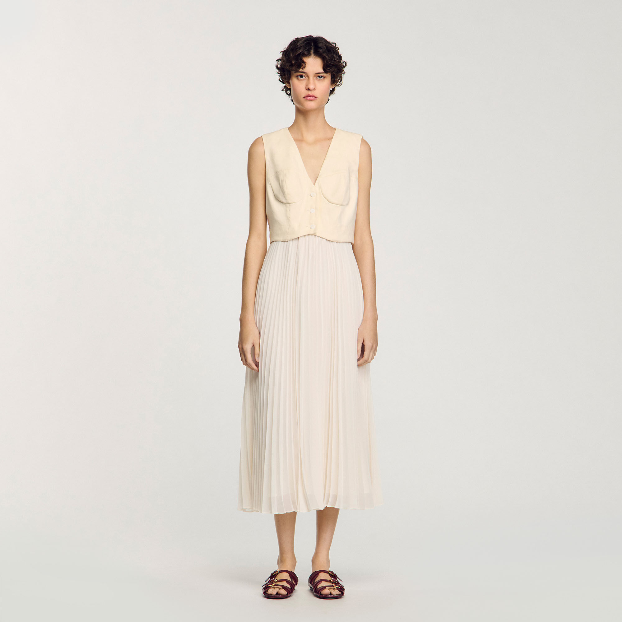 Langes Plisseekleid