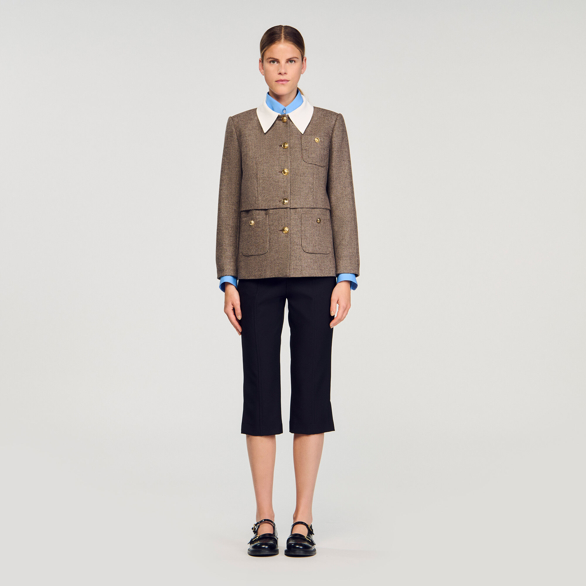 Blazer mit Hahnentrittmuster