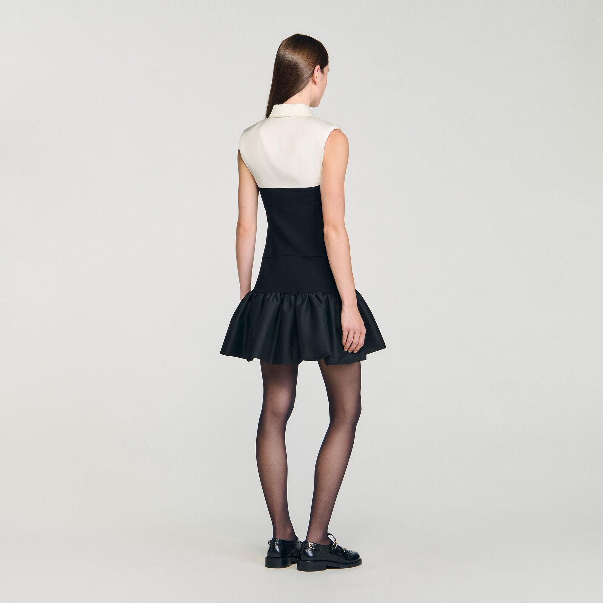 Kurzes zweifarbiges Volantkleid - Damen | Sandro