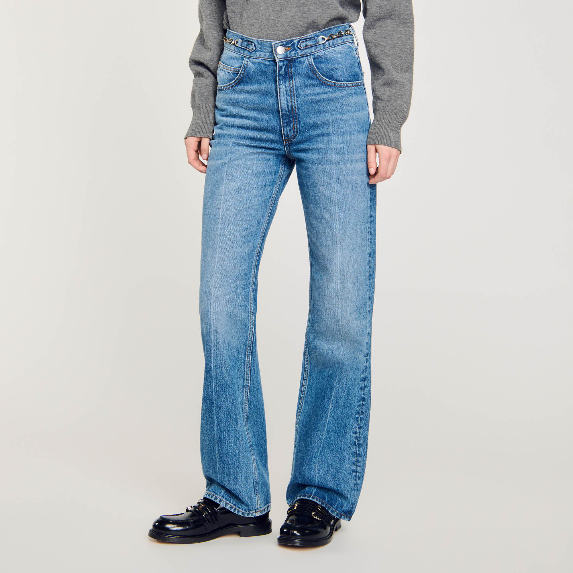 Jeans mit Panzerkettendetail