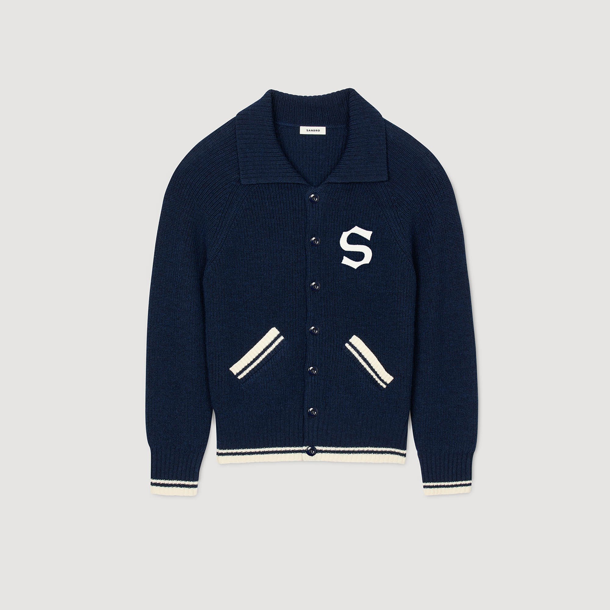 Wollcardigan mit Patch S