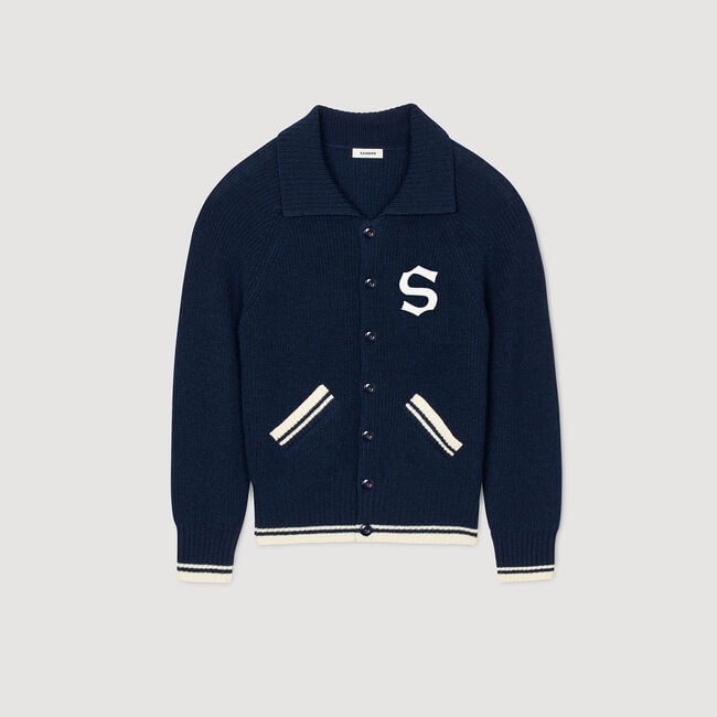 Wollcardigan mit Patch S