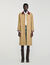 Langer Trenchcoat mit Lederkragen