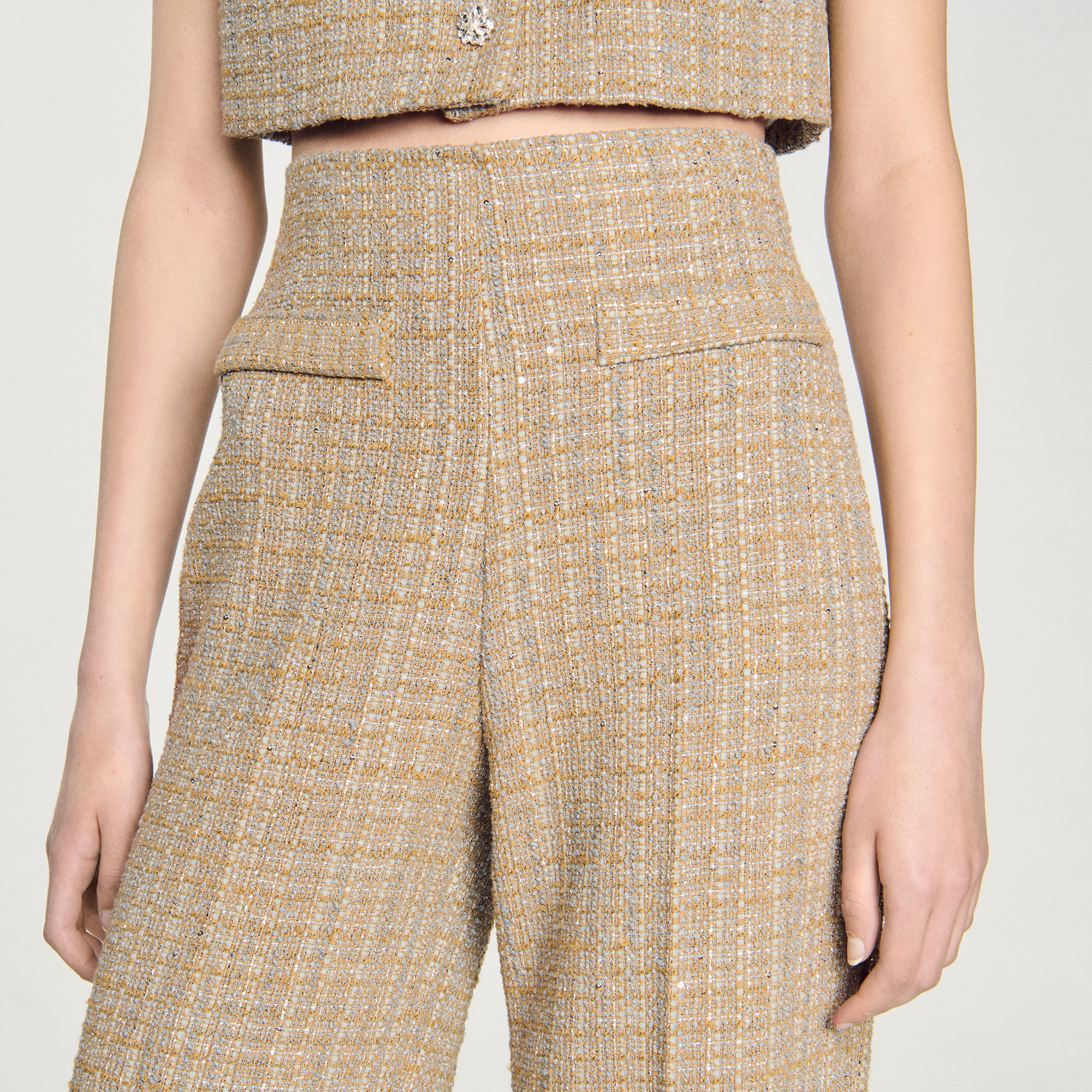 Gerade geschnittene Tweedhose