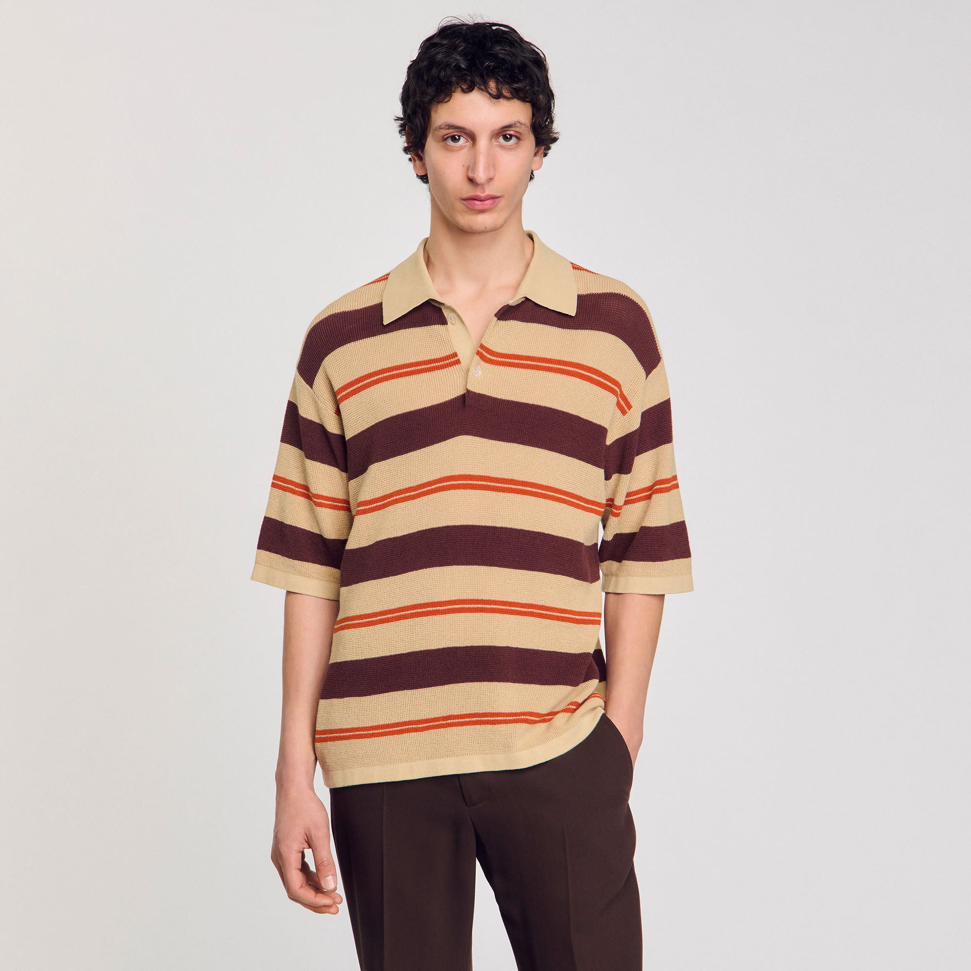 Gestreiftes Poloshirt aus Strick