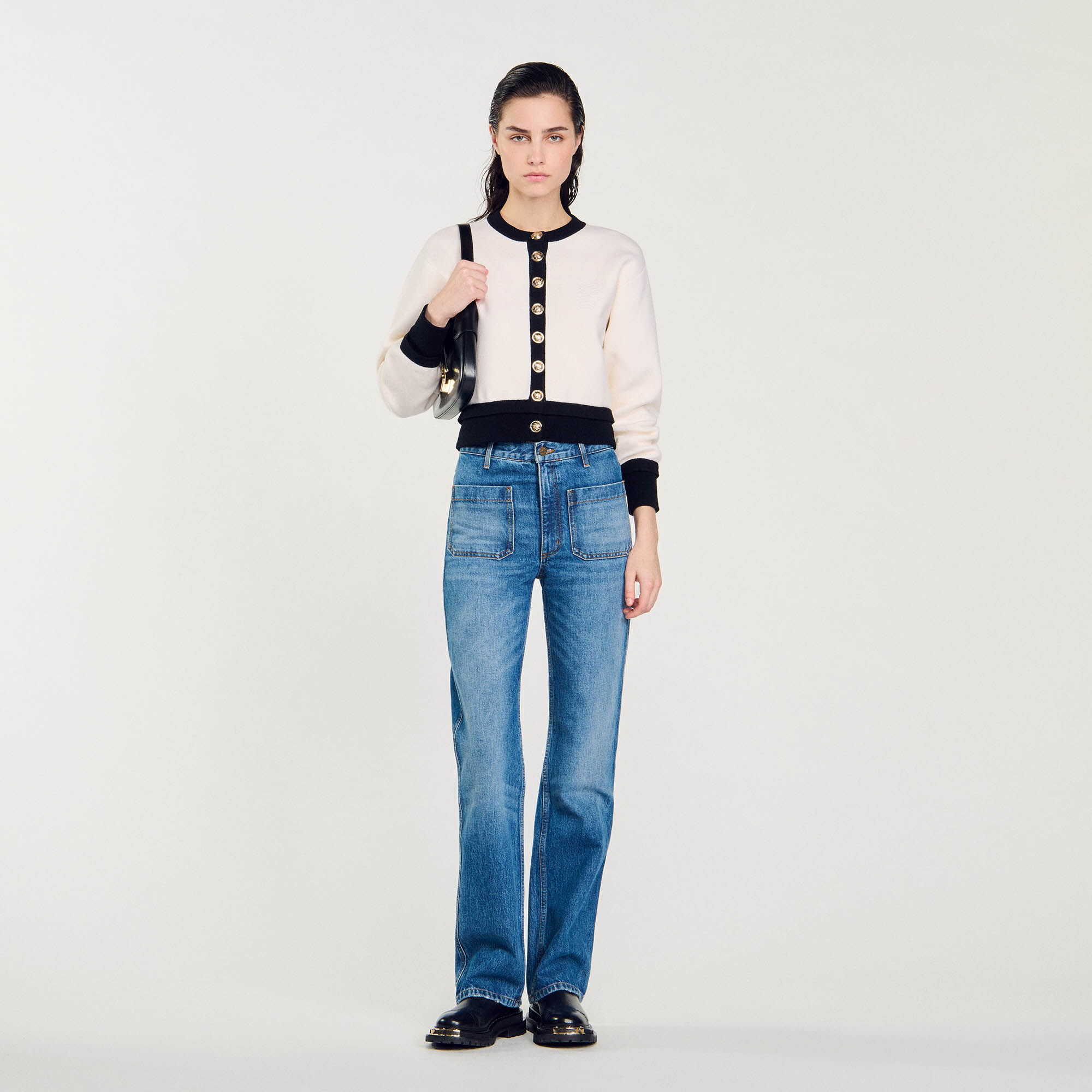 Sandro check cardigan deals