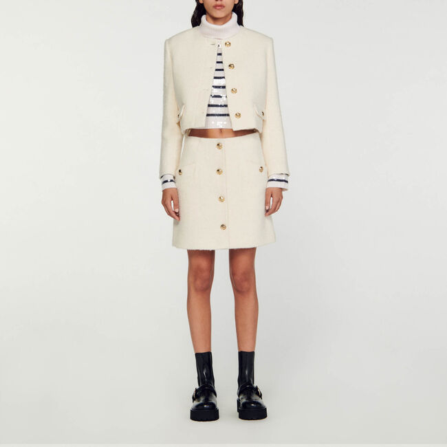 Kurzer Rock aus Bouclé-Gewebe