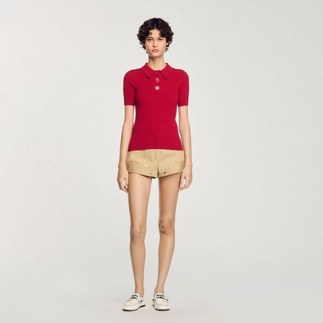 Poloshirt aus Rippstrick