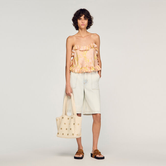 Kurzes Top mit Blumenprint