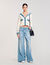 Cardigan mit Denim-Details