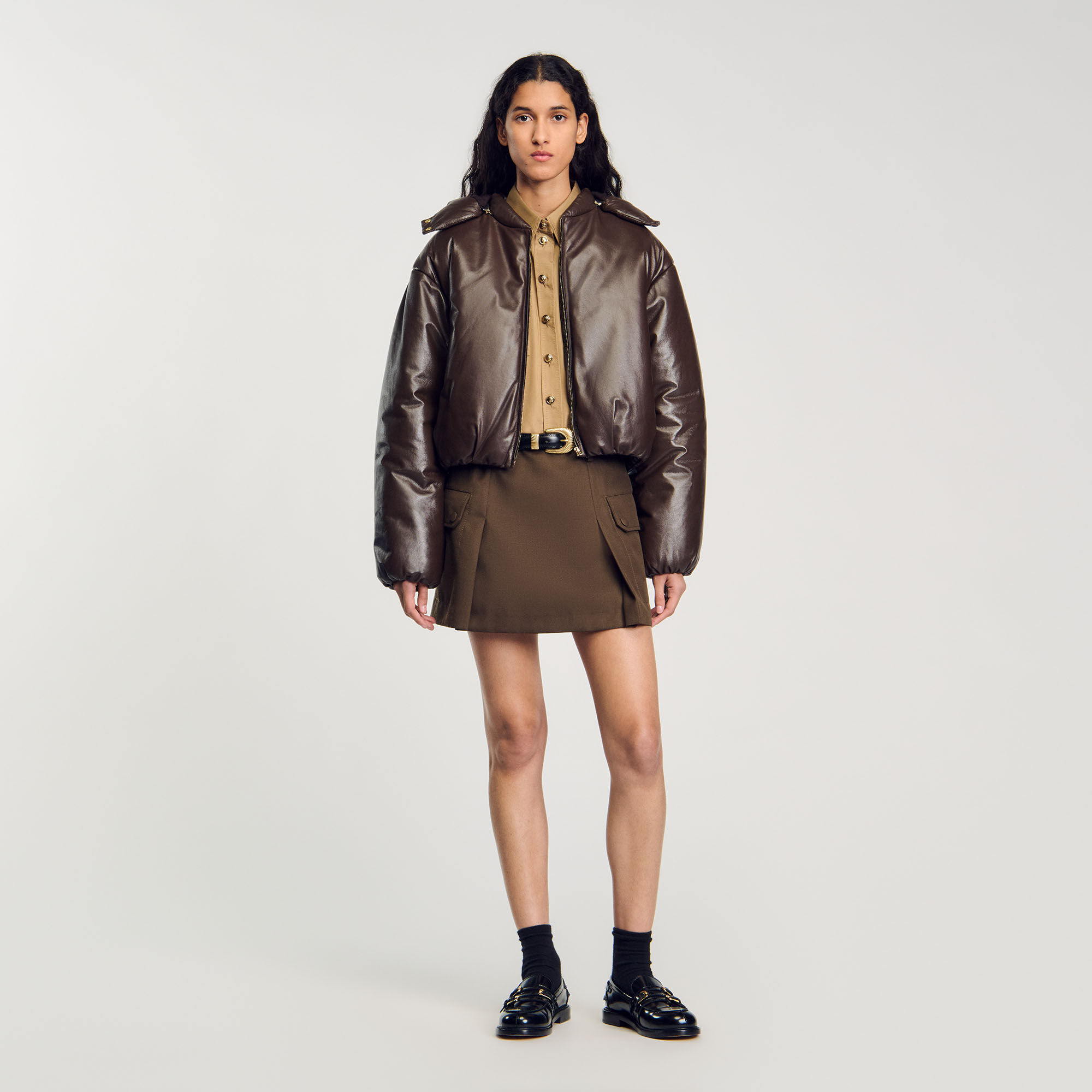 Sandro leather jacket women new arrivals
