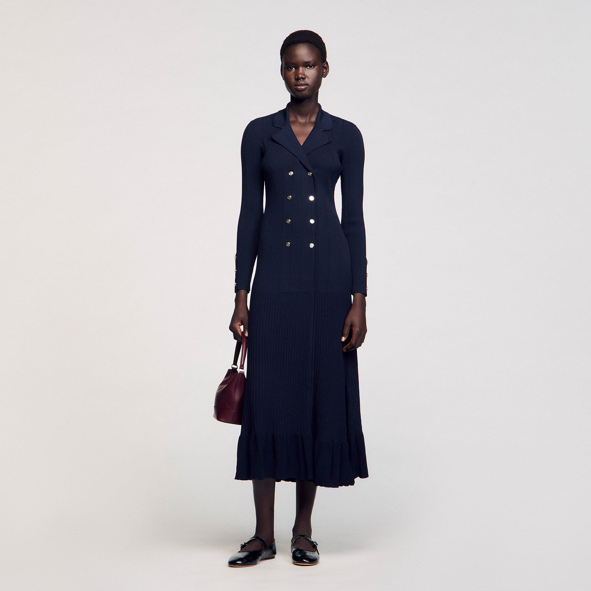 Langes Strickkleid