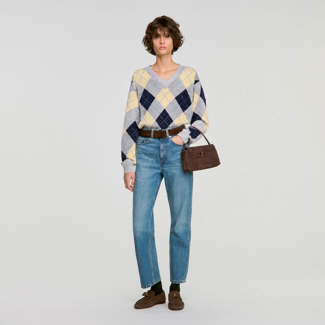 Argyle-Pullover mit Strassbesatz - Damen | Sandro