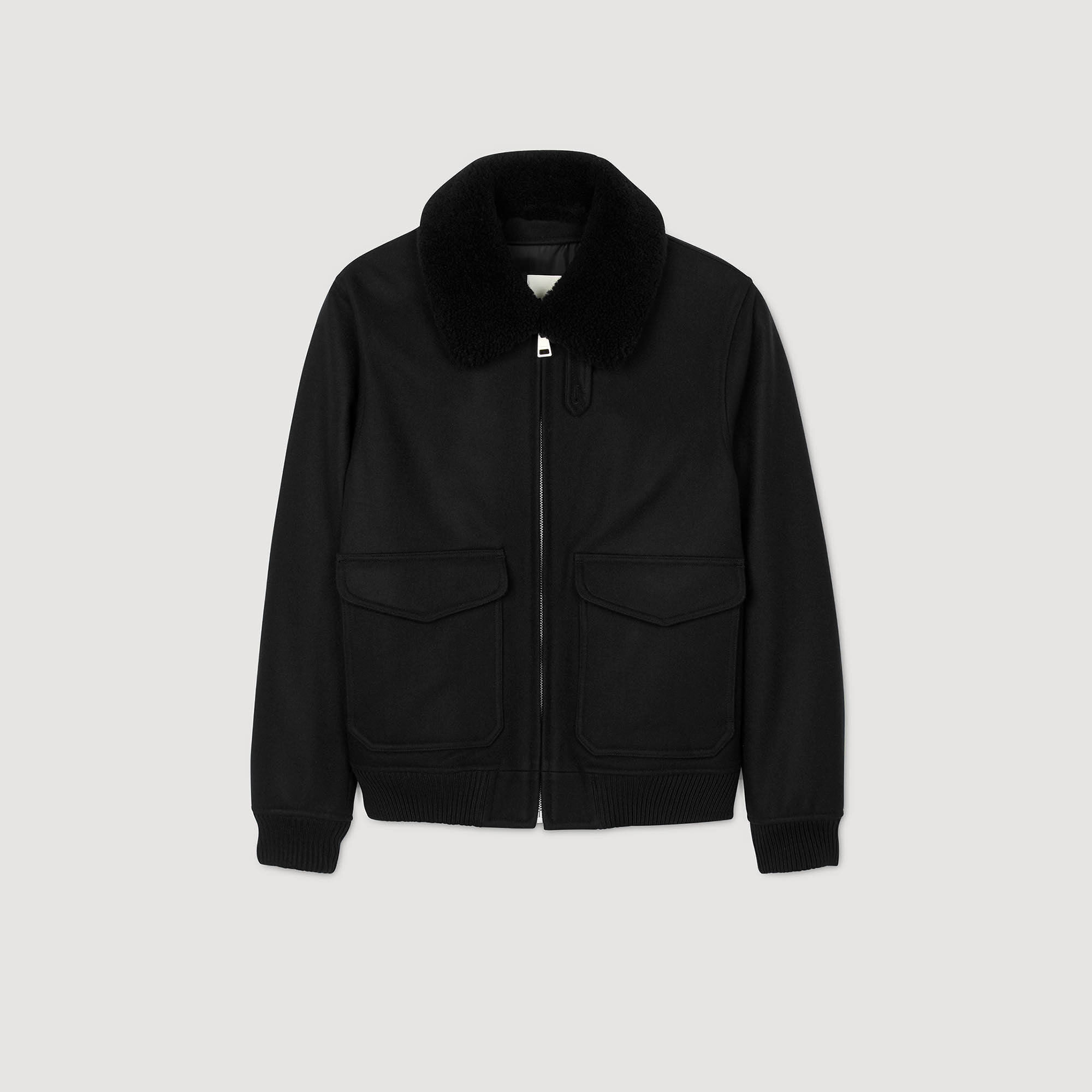 Fliegerjacke aus Wolle mit Kragen